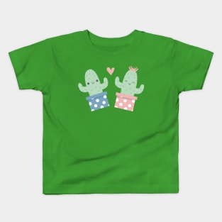 Cute cacti couple Kids T-Shirt